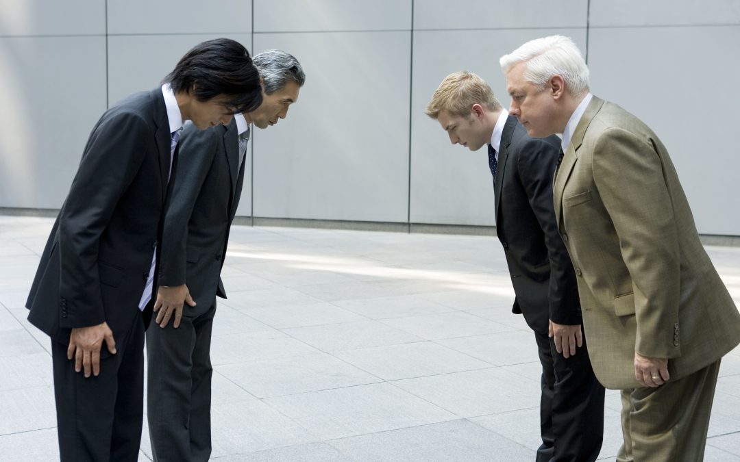 Japanse zakenmensen schudden geen handen.